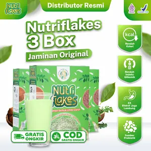 Nutriflakes paket 3 box sereal asam lambung Food Cereal Granola Oatmeal dan Susu Original