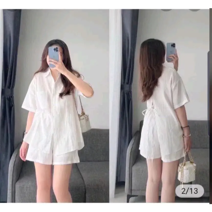 setelan Korean one set crinkle airfllow//setelan kekinian//one style terlaris