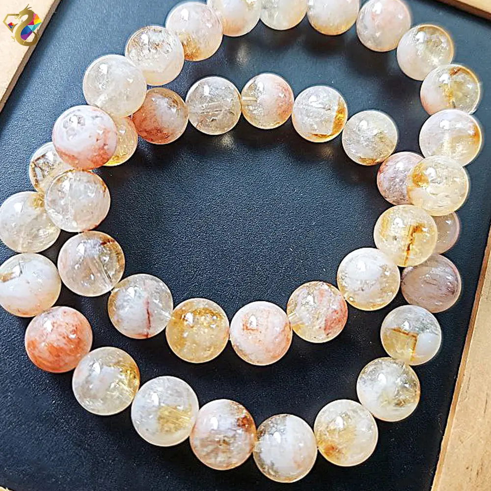 Collector's Grade Rare / Premium Grade Red Snowy Citrine Bracelet