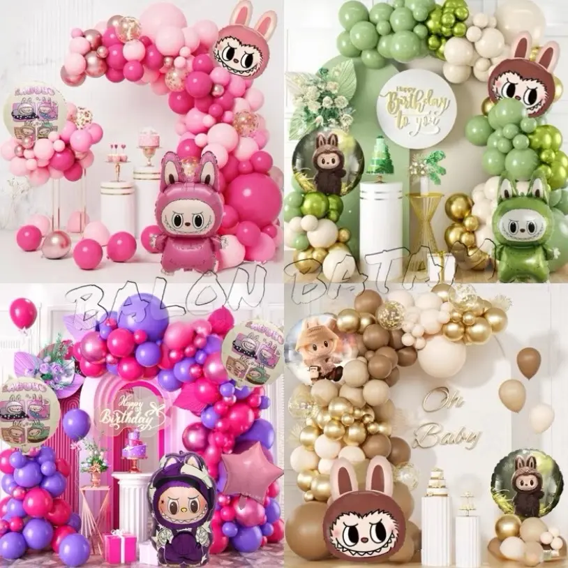 Paket dekorasi backdrop bigset labubu
