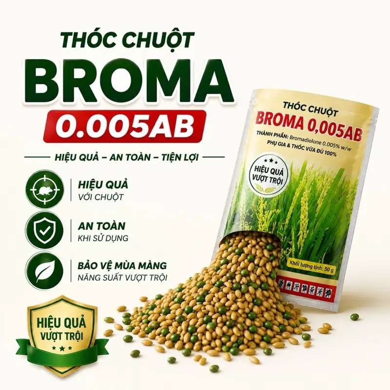 COMBO 10 Gói Lúa Thóc Chuột Broma 50g Thành phần hạt thóc trộn hạt mạch