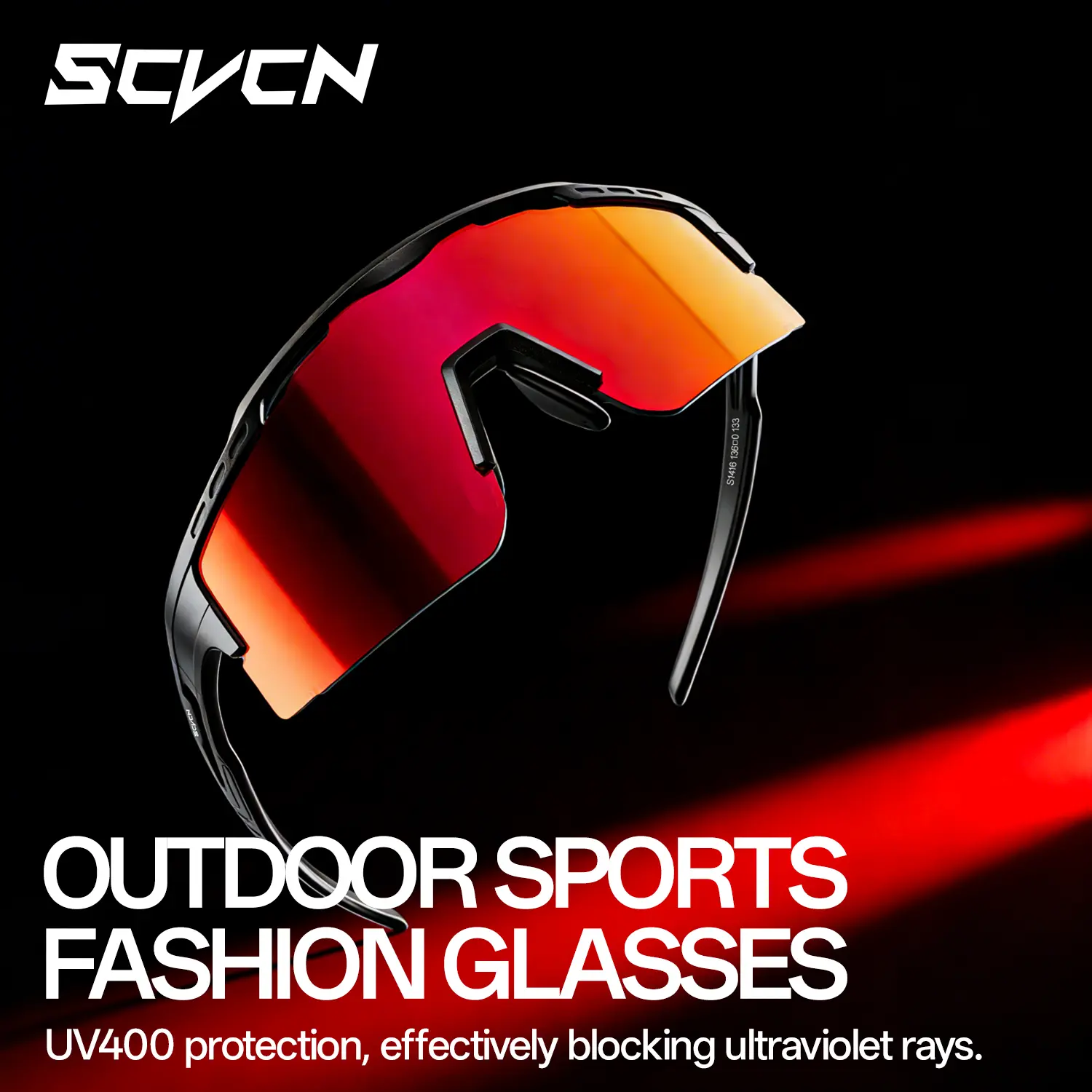 SCVCN S1416 Kacamata Sepeda Pelindung Matahari UV400 Tahan Angin Kacamata hitam olahraga fashion untuk kegiatan luar ruangan.