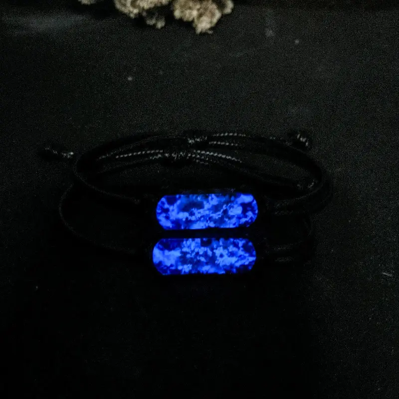 gelang couple resin glow in the dark / gelang resin edelweiss / gelang  Laki-laki Perempuan Liontin Tali Bracelets 3
