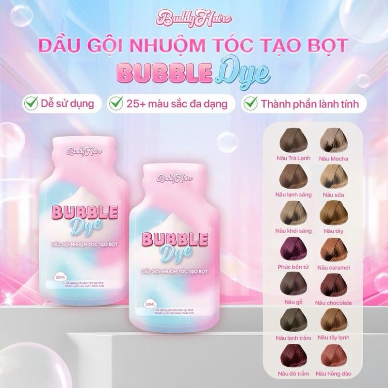 Dầu gội nhuộm tóc tạo bọt, thuốc nhuộm tóc dạng bọt Bubble Dye 25+ màu nhuộm đa dạng chiết xuất lành tính | Thuốc nhuộm tóc BuddyHairs
