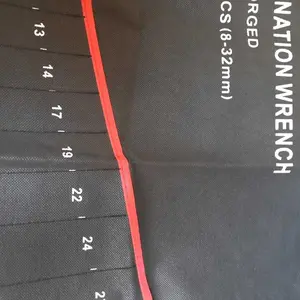 Tas Penyimpanan Kunci Ring Pas Model Gulung 14 Slots Canvas Roll  Wrench Bag Multifungsi