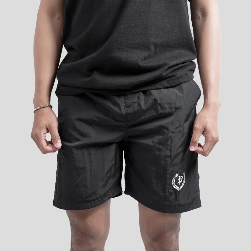 Prodigo * Boardshort Pria Bratan Motif 2 I Celana Pendek Pria I Celana Santai I Boardshort Crinckle I Short Pants Hitam 4