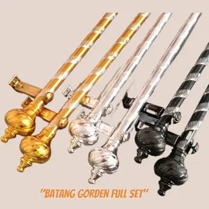 Batang Gorden Full Set(50, 60,75,100,125,150,175,200) besi alumunium slot jendela