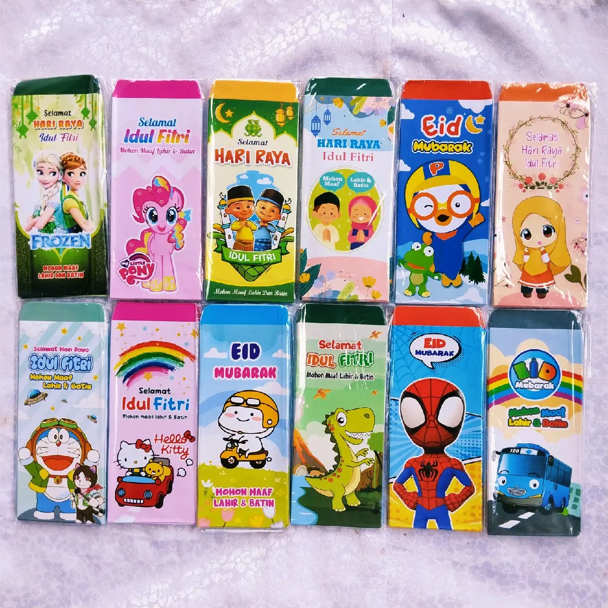 ( BELI 3 GRATIS 1 PACK) AMPLOP LEBARAN BESAR TEMA KARTUN - AMPLOP THR JUMBO UANG TANPA DILIPAT