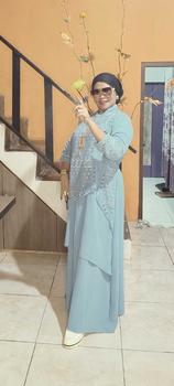 Product Review of Na Fashion- NAMIRA Dress Gamis Malaysia Kombinasi Brukat Bahan Crinkle Premium mix brokat sapto minimalis cantik mewah elegant from f**y f**n 0