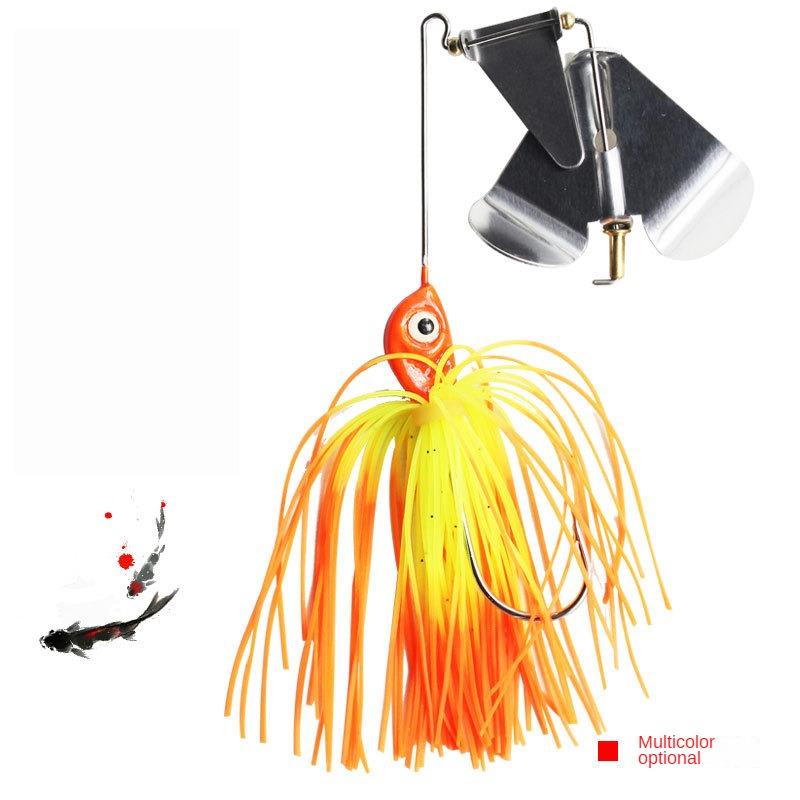 Product Introduction of Lure Fake Fish Husky Heart-Shaped Rotating Sequins Lure 14.7G 5 Colors Tassel Hangings Soft Bait 14