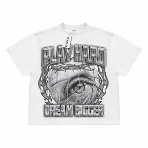MEN T-Shirt Play Hard Dream Bigger Oversized Aesthetic Unisex 220g Cotton Round Neck Short Sleeves Comfortable Tee Kaos Fit Baju Soft Polos Casual Vintage Hitam Katun Dark Anime Motif Pendek Anime Wanita Pria Band Distro