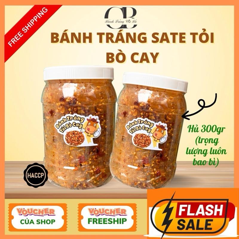 Bánh Tráng Tỏi Bò Cay Hủ 300Gr - Snack Bánh Tráng Cô Bé Ăn Vặt Food 