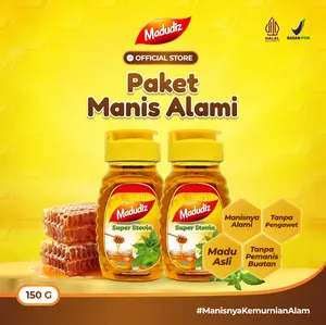 Madudiz Super Stevia 150gr Paket 2 Botol – Madu Alami dengan Ekstrak Daun Stevia