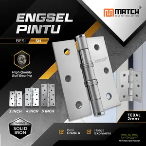 MATCH Engsel Besi 3 / 4 / 5 INCH Engsel Besi Pintu Jendela Match/Engsel Rumah Besi Murah Gratis Skrup