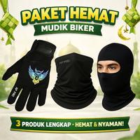 Gambar AP PRO Paket Mudik Motor 3in1 Sarung Tangan Touring owl Masker Buff Balaclava Full Face Anti Panas - Reflective Rainbow, ST Half Finger+Masker, L dari AP PROofficial Kab. Garut 5 Tokopedia