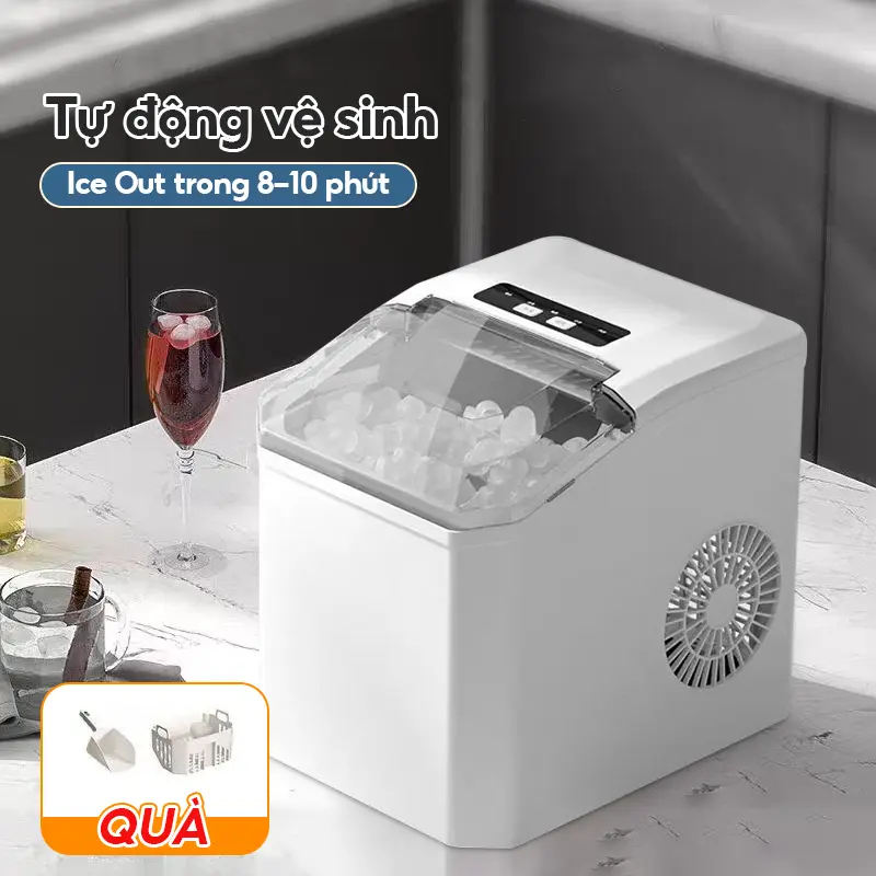 Máy Làm Đá Viên Mini Làm Đá Siêu Nhanh 8-10 Phút -Tủ Đông Làm Đá Mini Bảo Hành Lâu Dài Cho Gia Đình Quán Cafe Công Sở