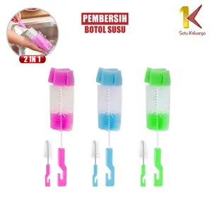 [COD] SK C42 Sikat Botol Susu Bayi Gratis Sikat Dot Pembersih Botol Susu Isi 2 Merah