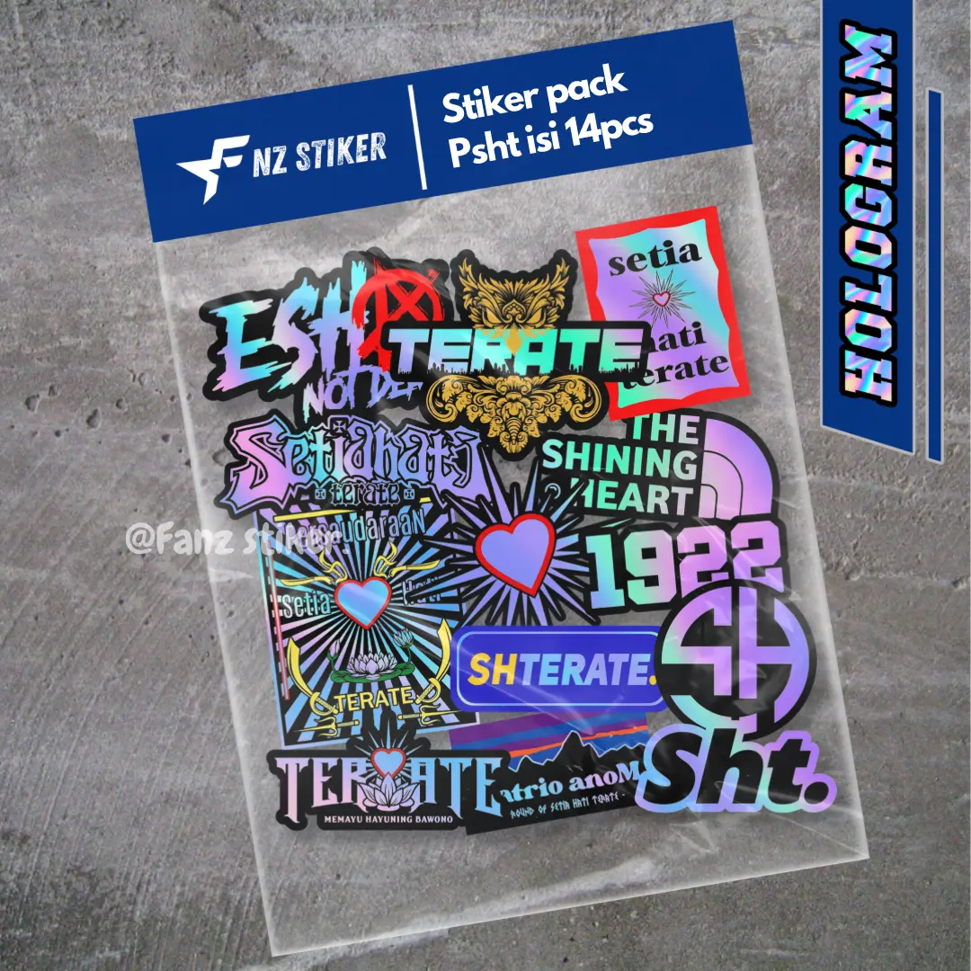 STIKER PSHT HOLOGRAM ISI 14pcs - ANTI AIR, STIKER PERGURUAN | STIKER SILAT, HELM, VOL 12 HLG
