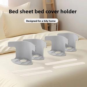 Universal Bedsheet Corner Tightener Clips Invisible Bedspread Secure Holder with Heavy-Duty Mattress Straps Sheets Slot Locks