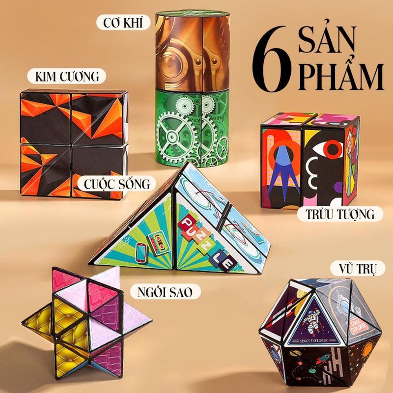  Combo 6 khối rubik 3D biến hình Rubik biến thể Đồ chơi khối lập phương ma thuật biến hình nâng cao tư duy cho bé 