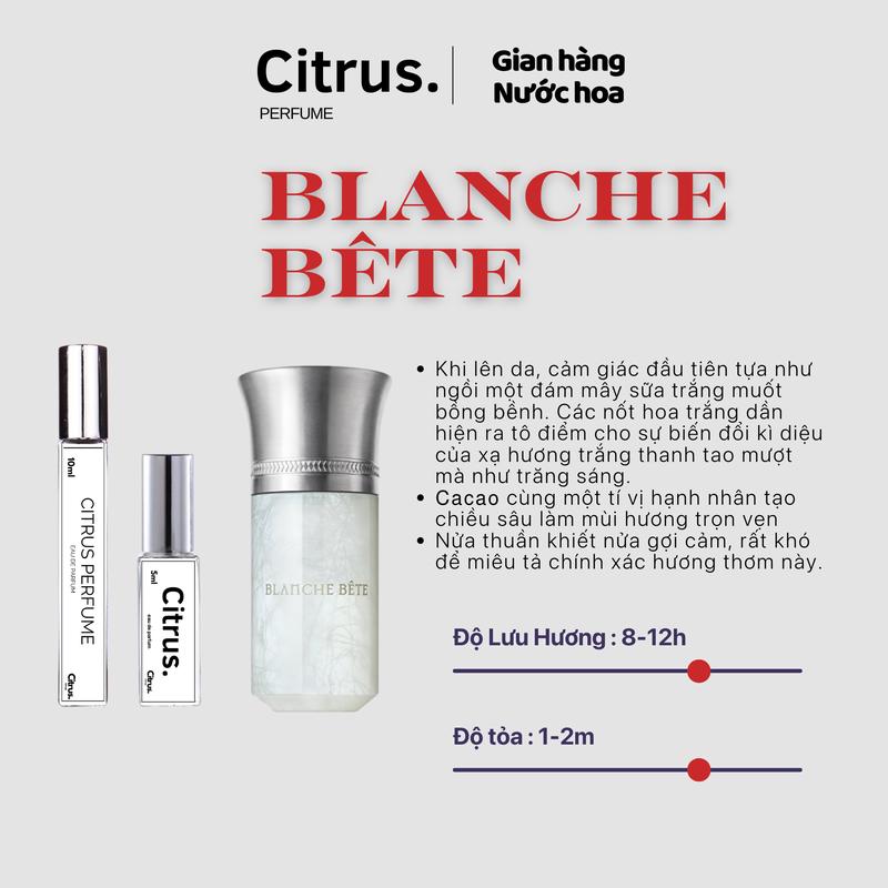 5 10ml Nước hoa nữ Blanche Bete Niche Pháp Women Cosmetic Perfume Xịt Thơm Tea