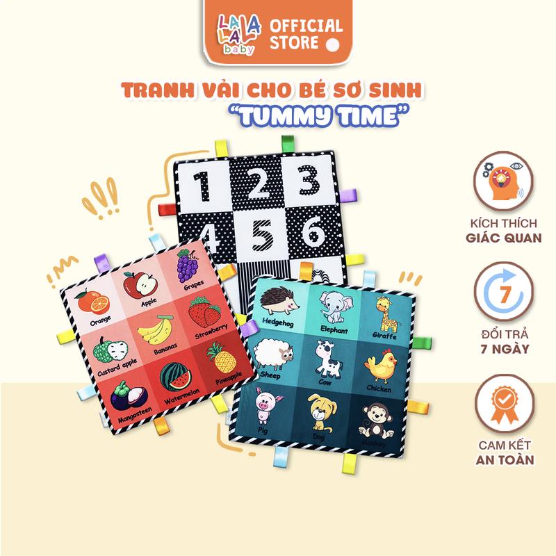   KOL  Tranh vải Tummy time phát triển thị giác cho bé sơ sinh đồ chơi giáo dục sớm phát triển não bộ Lalala baby 