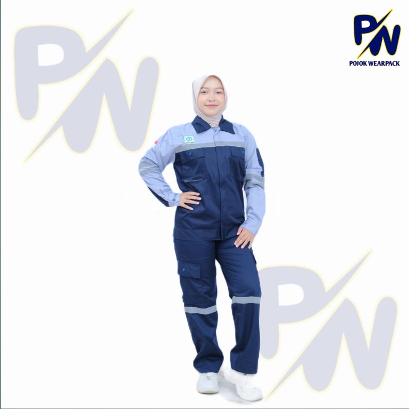 SETELAN WEARPACK SAFETY LENGAN PANJANG WARNA DONGKER KOMBINASI SETELAN WEARPACK SAFETY LENGAN PANJANG WARNA DONGKER KOMBINASI