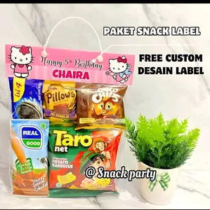 snack ulang tahun dengan Lebel Makanan