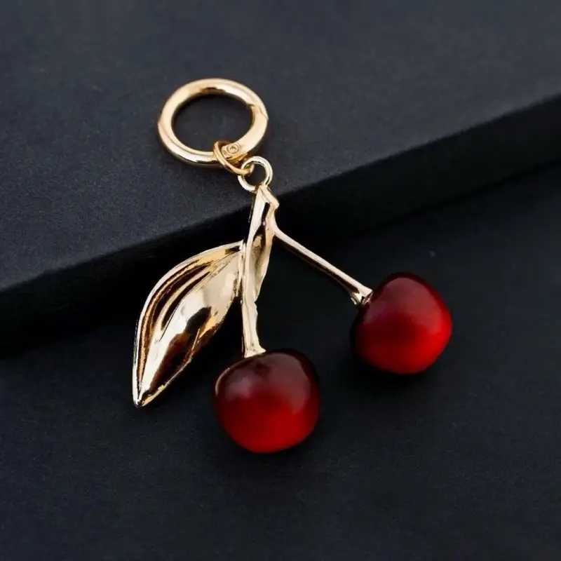 Gantungan Cherry Maroon - Gantungan Tas Gantungan Kunci Ceri Premium Bag Charm Cherry
