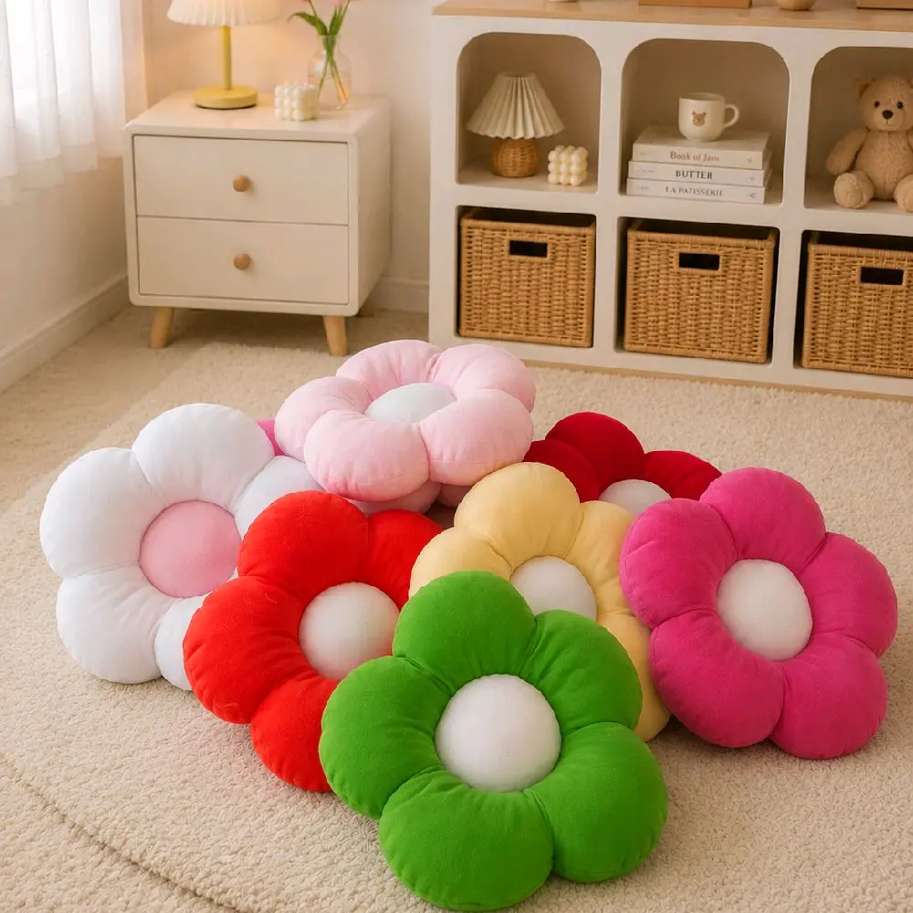 Bantal Bunga / Bantal Sofa / Bantal Alas duduk Bunga warna warni bahan halus warna cerah beragam