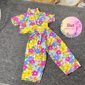 Setelan Anak Crop | Setelan Anak perempuan fuji usai 2 tahun - 12 tahun