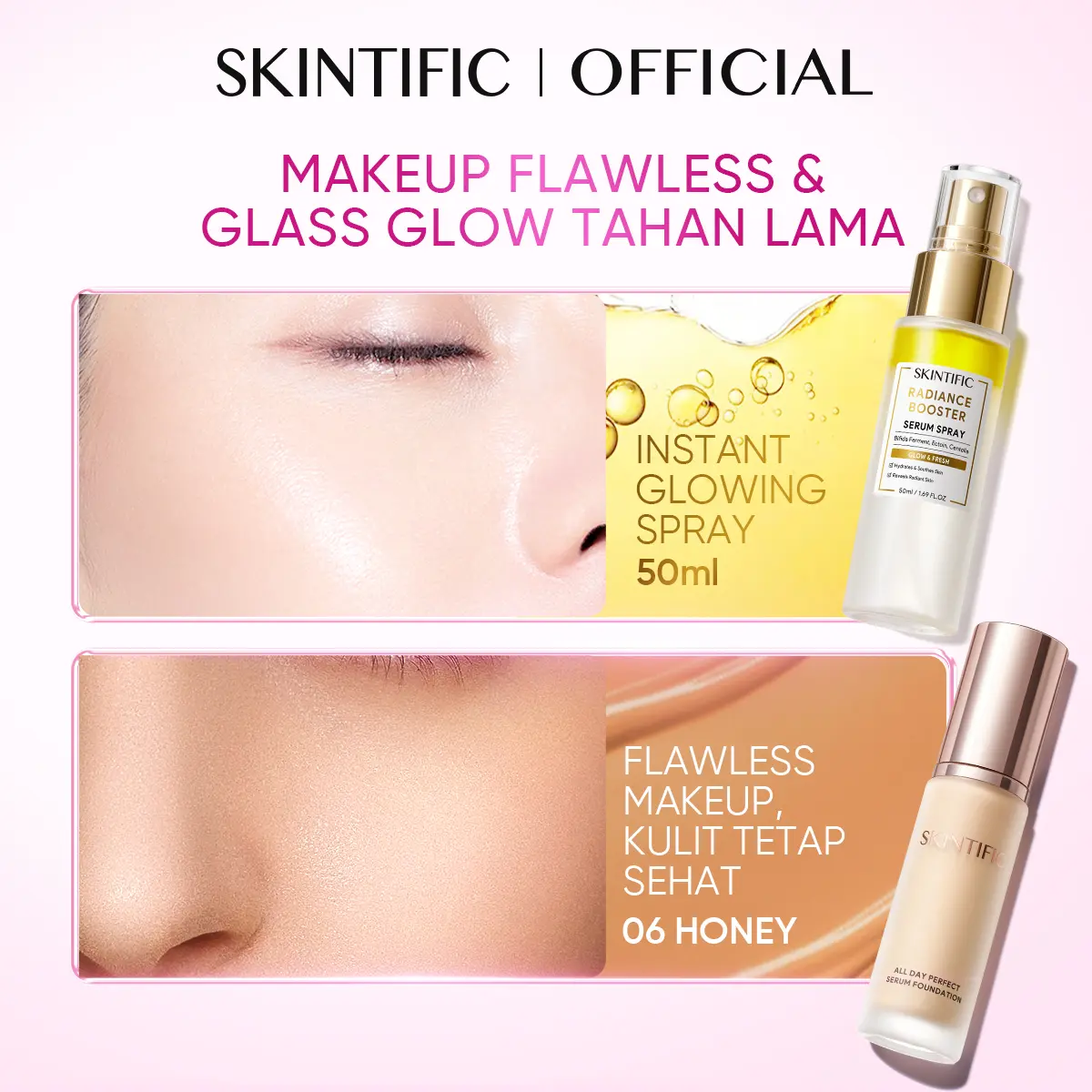 foundation 06+ glowing serum spray