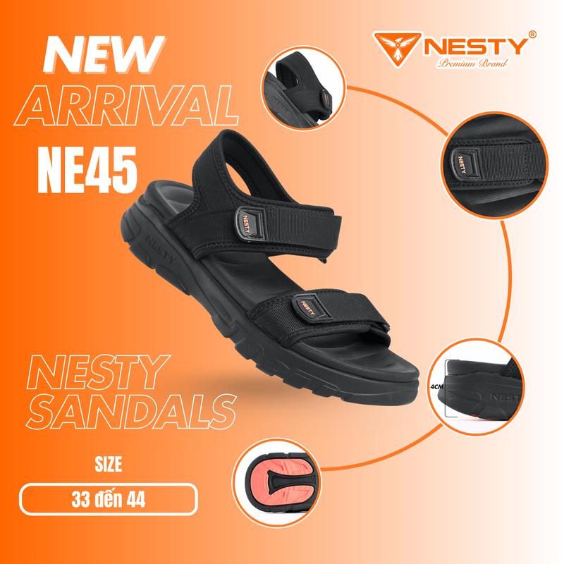 [NE45] Dép Sandal NESTY Nam/ Nữ Quai Dù Đế Êm Chống Trượt Khóa Dán Chính Hãng [B2S]