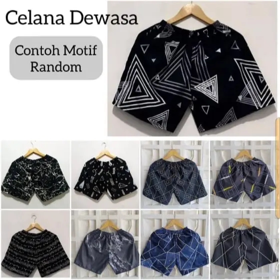 CELANA PENDEK STANDART MOTIF PRIA WANITA DEWASA BOXER KOLOR PRIA WANITA