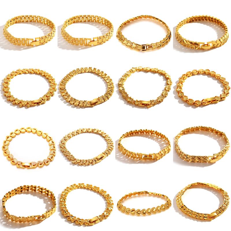 Product Introduction of Copper gold-plated watch chain, Geely bracelet, gold-plated accessories, non fading, non peeling alarm jewelry -24H shipping, free gift jewelry box 3