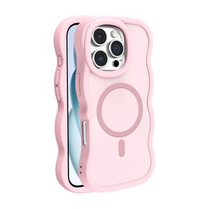 New wave edge matte transparent casing for iPhone 16 15 14 13 12 Pro Max Plus case MagSafe magnetic phone case hard protective cover Smartphone Protection Cover