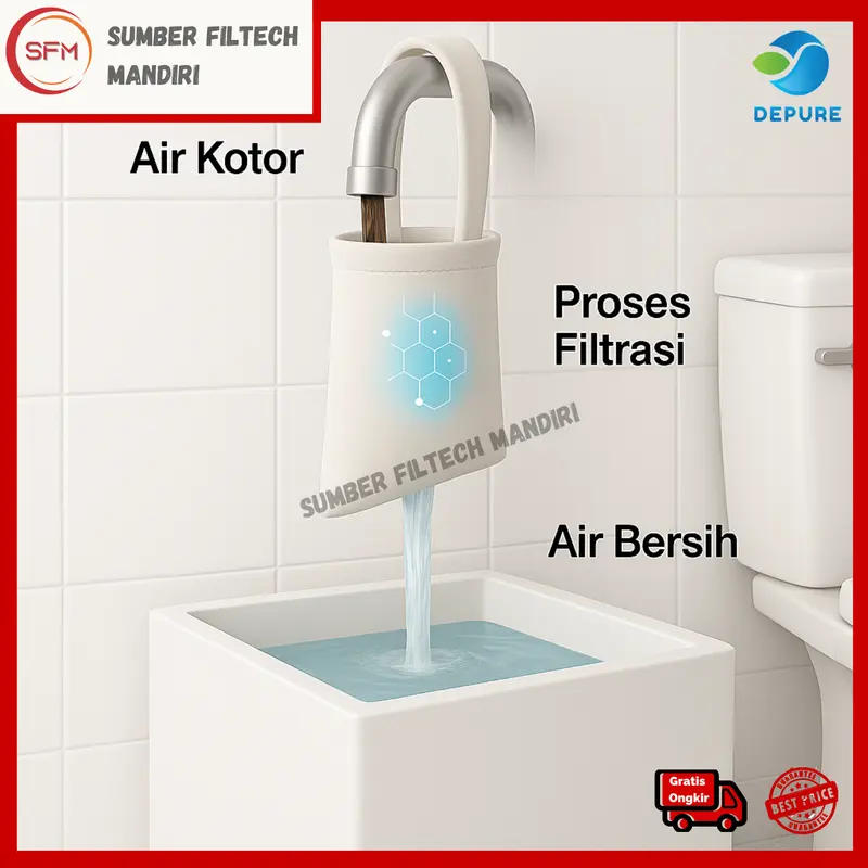 Depure Filter Air Keran / Filter Kran Air Sumur / Kain Saringan Penjernih Air / Filter Saringan Toren / Tandon Air 4