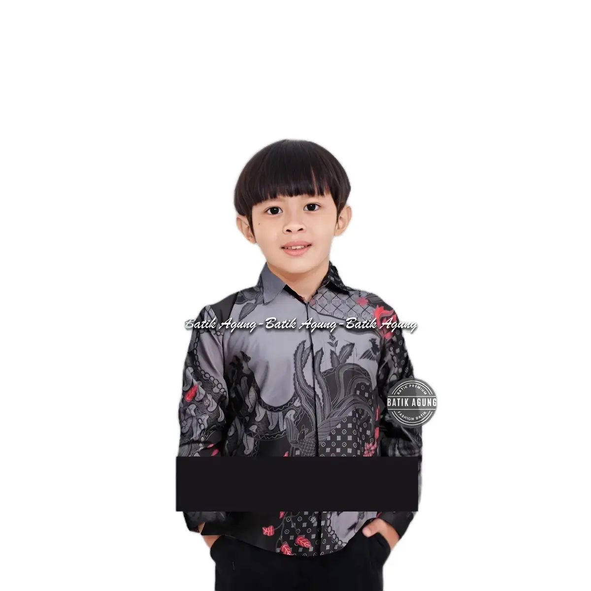 KEMEJA BATIK UNTUK ANAK Cowok  Tangan panjang motif Abu Merah Mewah asli  Pekalongan Baju