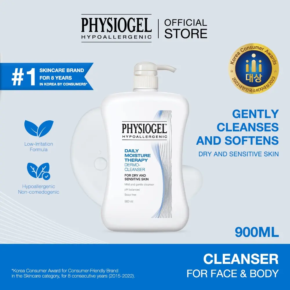[Physiogel Official] Daily Moisture Therapy Dermo-Cleanser 900ml l Gently Cleanse and Soften Sensitive Skin