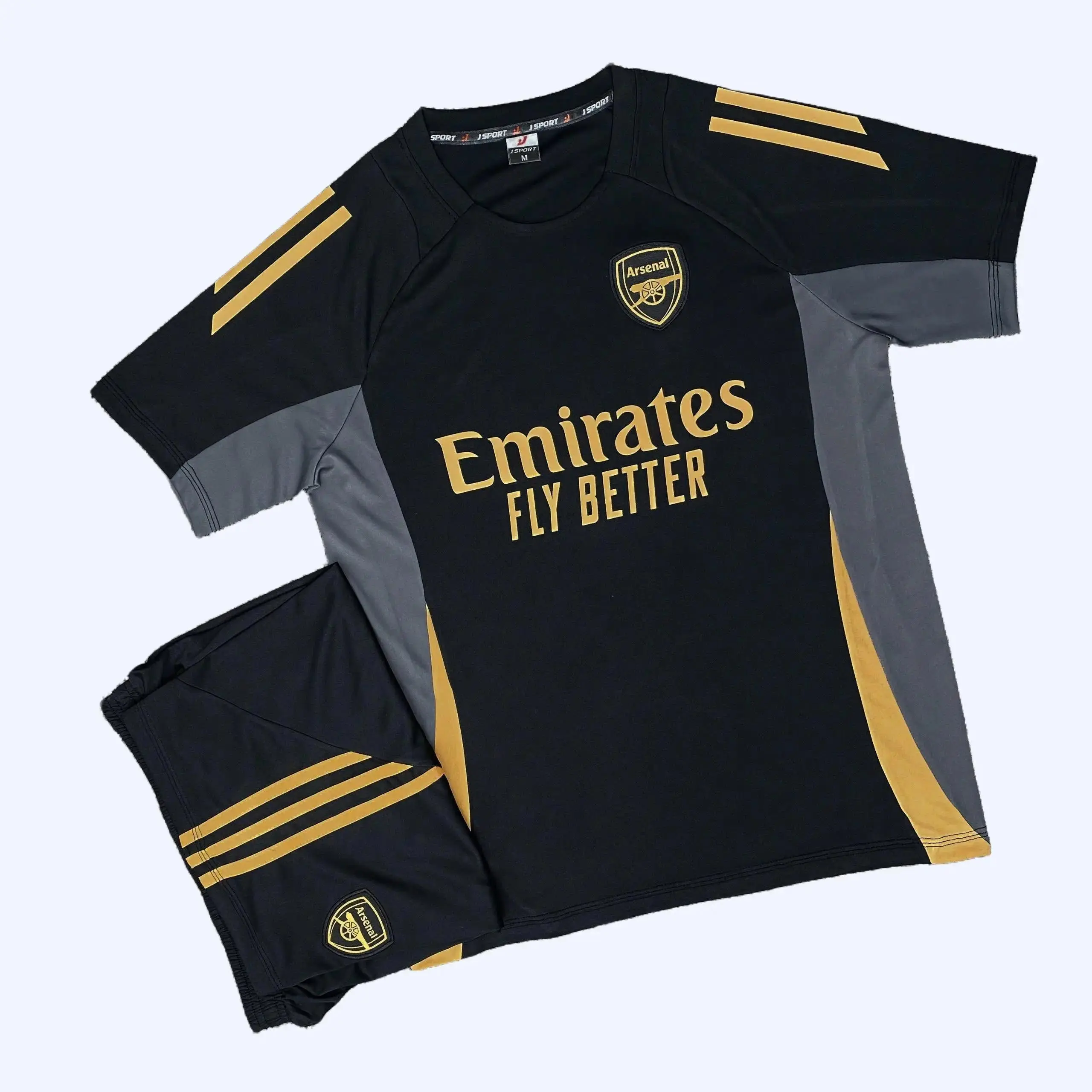 Quần Áo Bóng Đá Trẻ Em Arsenal Đen Vàng Thun Lạnh 4 Chiều Cao Cấp