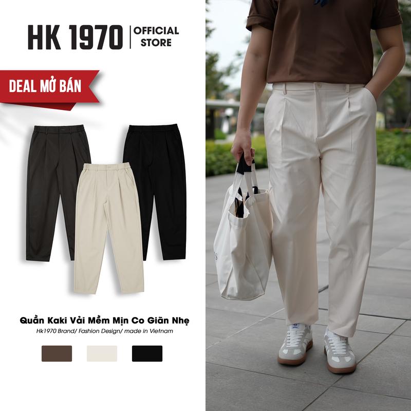 [DEAL MỞ BÁN] Quần Kaki Nam Chất Vải Kaki Vải Kaki 280gsm Mềm Mịn Co Giãn Form Đẹp Không Xù Dáng Baggy Ống Suông Phong Cách Thanh Lịch Trẻ Trung Q259