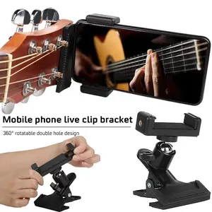 Dudukan Telepon Kepala Bass Gitar Klip Braket Telepon Siaran Langsung Ponsel Pintar Kepala Gitar Klip Dudukan