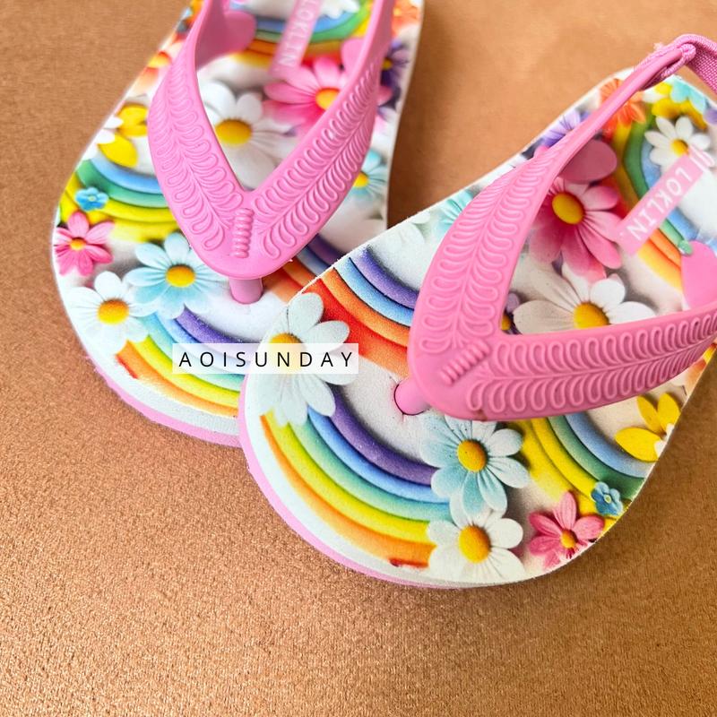Sandal Anak Perempuan Flip Flop Baby Girls Flower Motif Bunga Pink 2