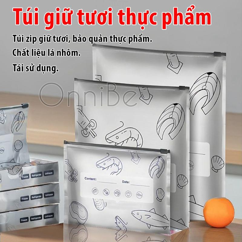 Combo 10 Túi zip bạc đựng thực phẩm tươi sống chất liệu tráng bạc titan bảo…