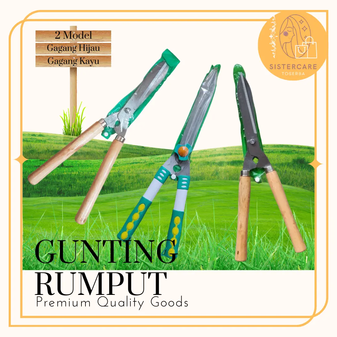 SISTERCARE PROMO Gunting Rumput Super Tajam 48CM Pegangan Karet Potong Rumput Gunting Rumput Murah