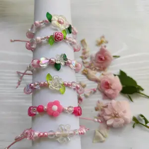 Gelang Pink Tali Sati Serut Estetik