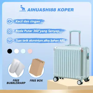 【AIHUASHI88 KOPER】A801 Koper Ringan dan Kompak, Ukuran 17 inci/18 inci, Koper Kabin, Tidak Perlu Check-in, Pegangan Alloy, Tahan Benturan, Bahan ABS+PC, Roda Putar 360° dengan Suara lenyap" koper  bagasi koper  travel koper  kabin penanda  koper