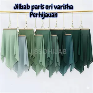 Hijab segi empat katun Paris jadul ori varisha “PERHIJAUAN” jilbab