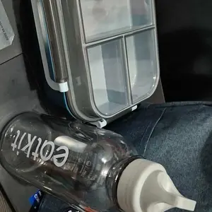 Eatkit 2-in-1 Kotak Makan Set Tempat Makan 2 Tingkat 3 Sekat Anti Tumpah Lunch Box Susun Free Sendok Garpu Portable Bpa Free lunchbox