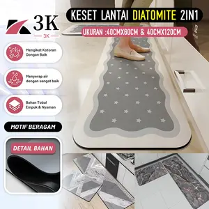 (3K Surabaya) Keset Dapur Diatomite 2in1 Minimalis Anti Slip Nyerap Air Premium
